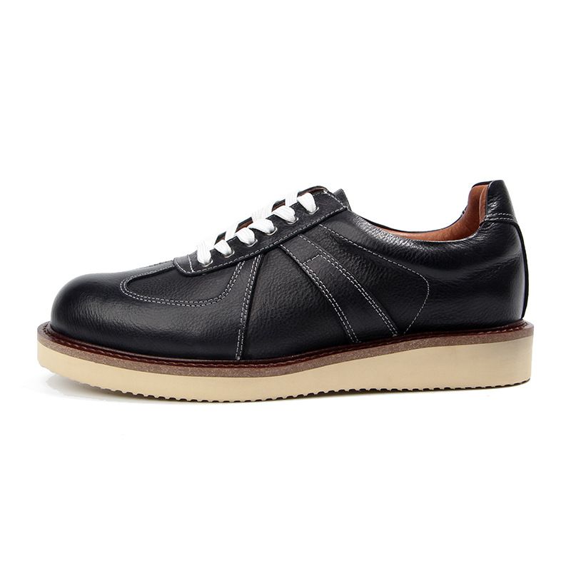 German Training Classic Airplane Nose Casual Men's Toe Layer Cowhide Hand Polished Color Used Board Shoes 2002-5_voghion.com