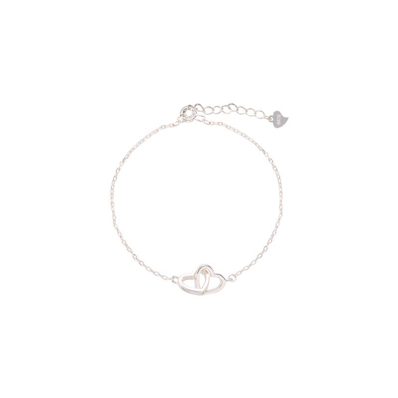 Sier VENUS Sterling Fashion Hollow Love Bracelet Ladies Interlocking Heart Bracelet Sweet Simple Jewelry G_voghion.com