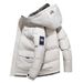 Chaqueta acolchada de invierno con capucha para hombre, abrigo corto ajustado, ligero y cálido, de poliéster acolchado, para uso diario._voghion.com
