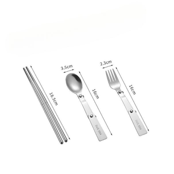 Stoviglie essenziali portatili pieghevoli in acciaio inossidabile 304 Materiale Attrezzatura creativa per campeggio all'aperto Design staccabile_voghion.com