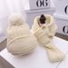 children's winter fashion woolen hat simple hat scarf mask three piece set warm and versatile windproof_voghion.com