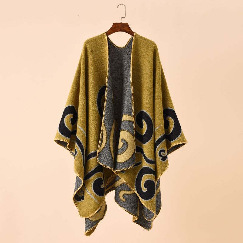 2021 New Autumn and Winter Scarf with Auspicious Cloud Pattern Cashmere Shawl Dual Use for warmth_voghion.com