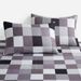 Housse de matelas à carreaux géométriques en polyester doux pour la peau_voghion.com