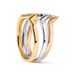 14K Gold 1/4 Cttw Diamond Geometrical Chevron V Stackable Band Ring Set (G-H Color, SI1-SI2 Clarity) - Size 7_voghion.com