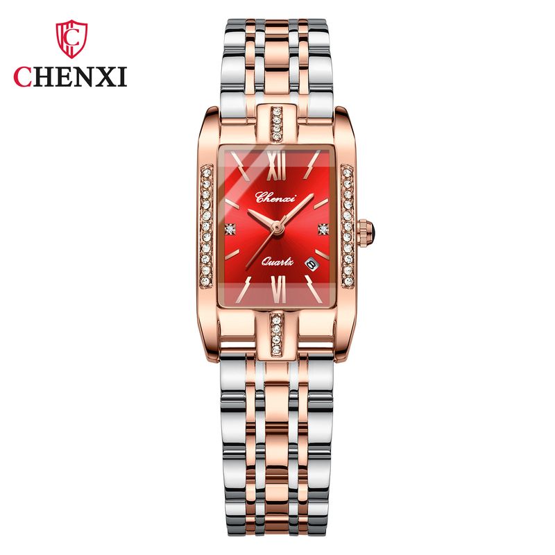 Women's Watches new square ladies watch factory wholesale quartz calendar solid steel waterproof diamond fashion women's watch_voghion.com