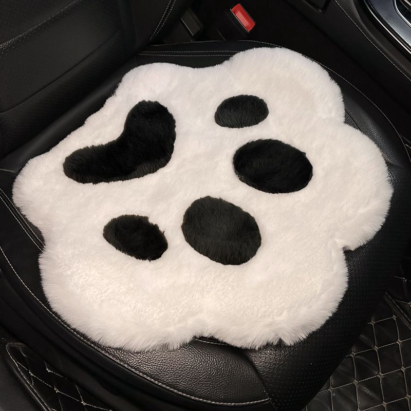 Plush Cat Paw Cover Cute Claw Print Sofa Chair Artificial Rabbit Hair Seat Cushion Women's Car Interior_voghion.com