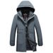 Herren-Winterjacke mit Fleecefutter für mittleres und älteres Alter – Verdickter langer Mantel mit Karomuster und Volltonfarben, leichtes Polyester, warm und bequem_voghion.com
