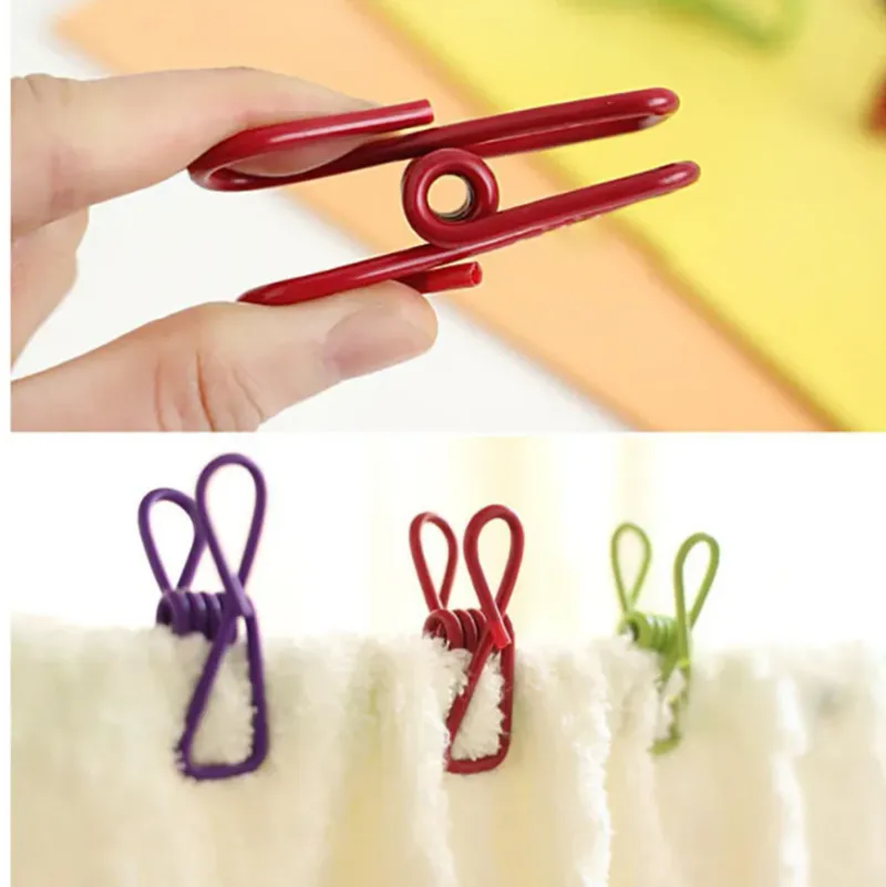 10/50/100PCS Multipurpose Stainless Steel Clips Clothes Pins Pegs Holders Clothing Clamps Sealing Clip Small Metal Clips For Hanger_voghion.com
