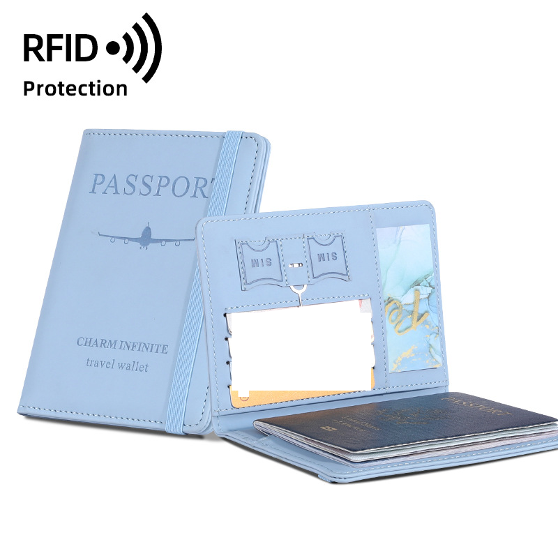 pu leren paspoorttas rfid multi-kaartsleuf multifunctionele paspoortdocument paspoorthoes_voghion.com