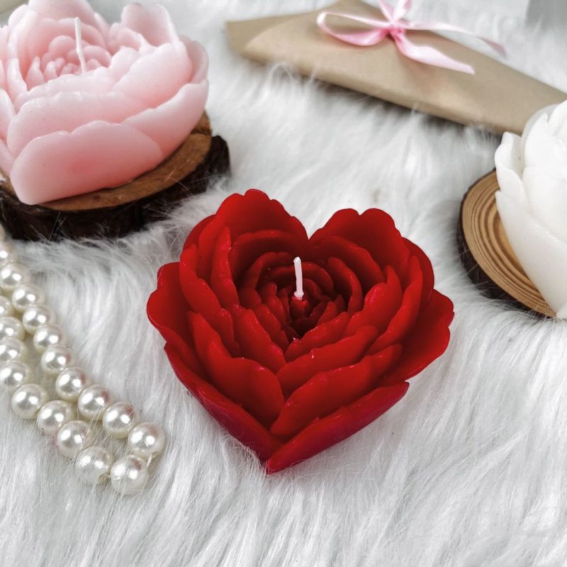 Bougie parfumée Qixi en forme de cœur pour la Saint-Valentin, la fête des fleurs et les anniversaires_voghion.com