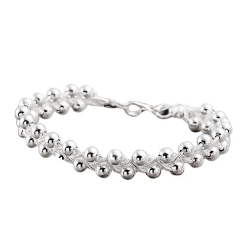 Designice Gioielli da donna con bracciale a catena in argento sterling con perline_voghion.com