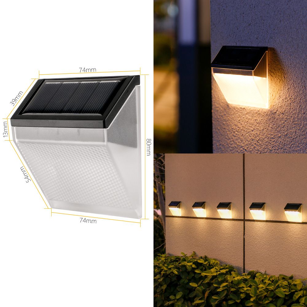 Solar-Wandleuchten für den Außenbereich, wasserdicht, LED-Gartendekorationsleuchte für Terrasse, Zaun, Balkon – warmweißes Licht, energieeffizient, einfache Installation_voghion.com