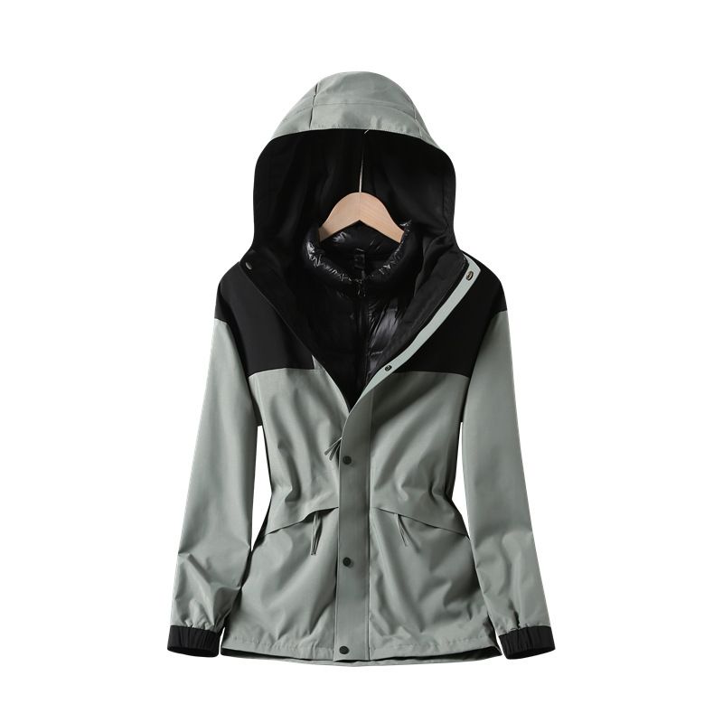 Giacca da trekking impermeabile unisex 3 in 1 con fodera termica staccabile - Cappotto antivento da esterno per coppia per autunno e inverno_voghion.com