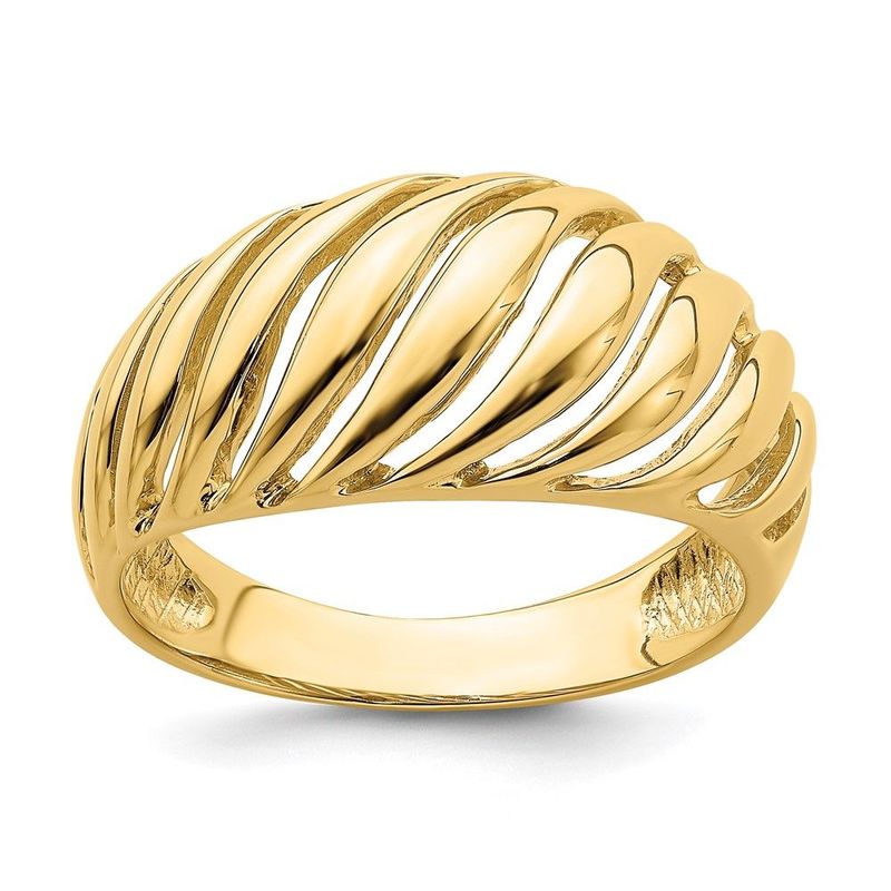 14k Open Slash Dome Ring_voghion.com