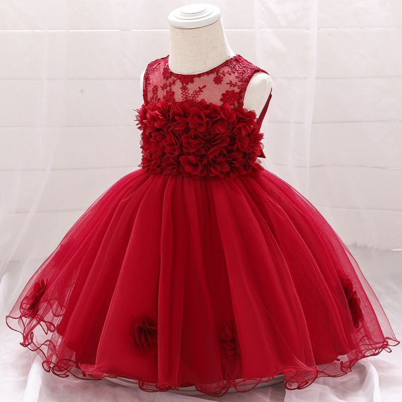 Ropa de bebé, vestido de bautismo para niña, vestido de princesa con flores para bebé, vestido de fotografía de cumpleaños para niña_voghion.com