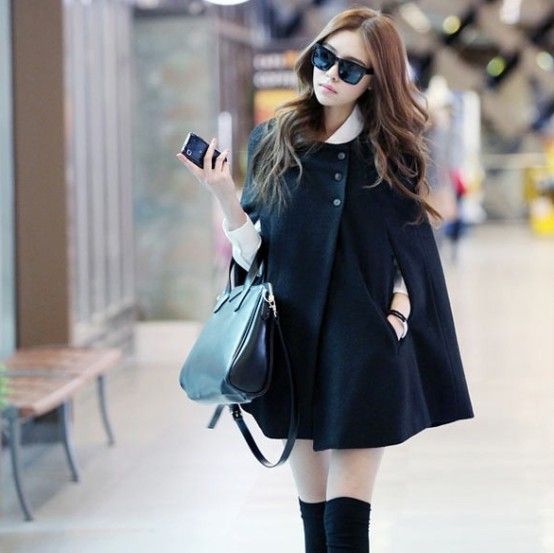 2024 Wind cape plus size coat, woolen coat for women (with pockets)_voghion.com
