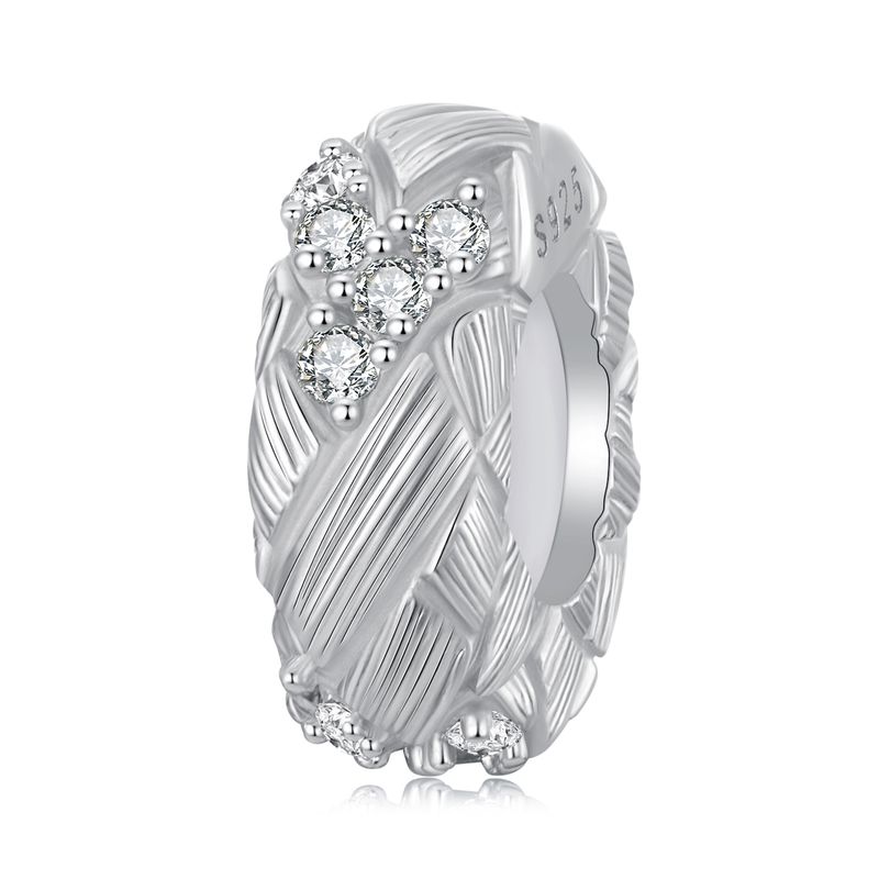 Gewebter Stopperperlen-Charm Sterlingsilber-Charm_voghion.com