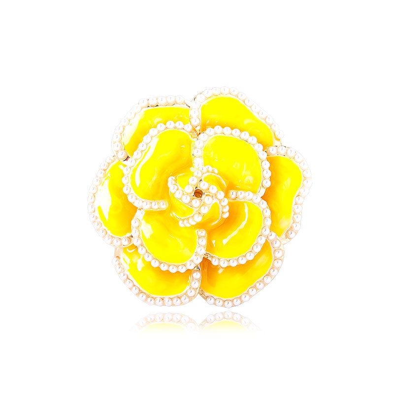 Camellia Pearl Brooch Women's Silk Scarf Buckle Vintage Brooch Metal Pin_voghion.com