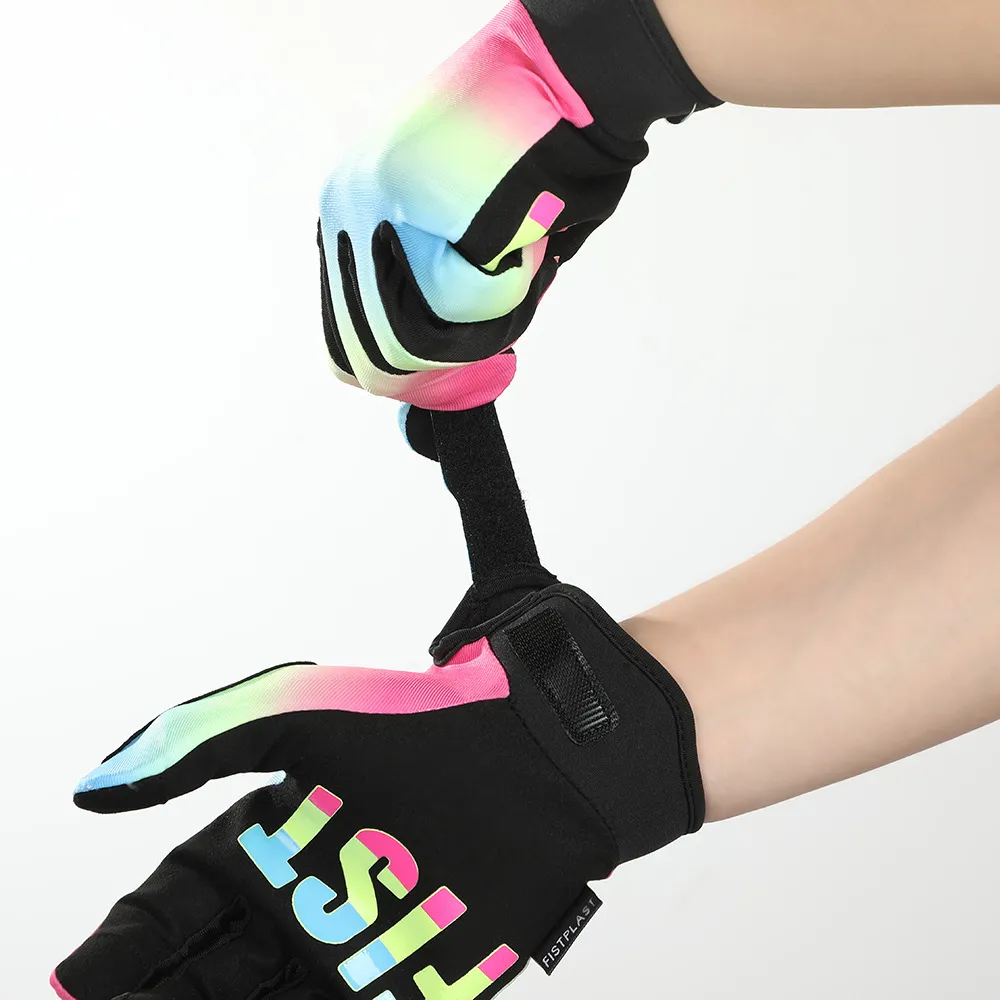FISTPLAST Mountain Bike Wear Resistant Rainbow Touchscreen Off Road Motorcycle Riding Gloves_voghion.com