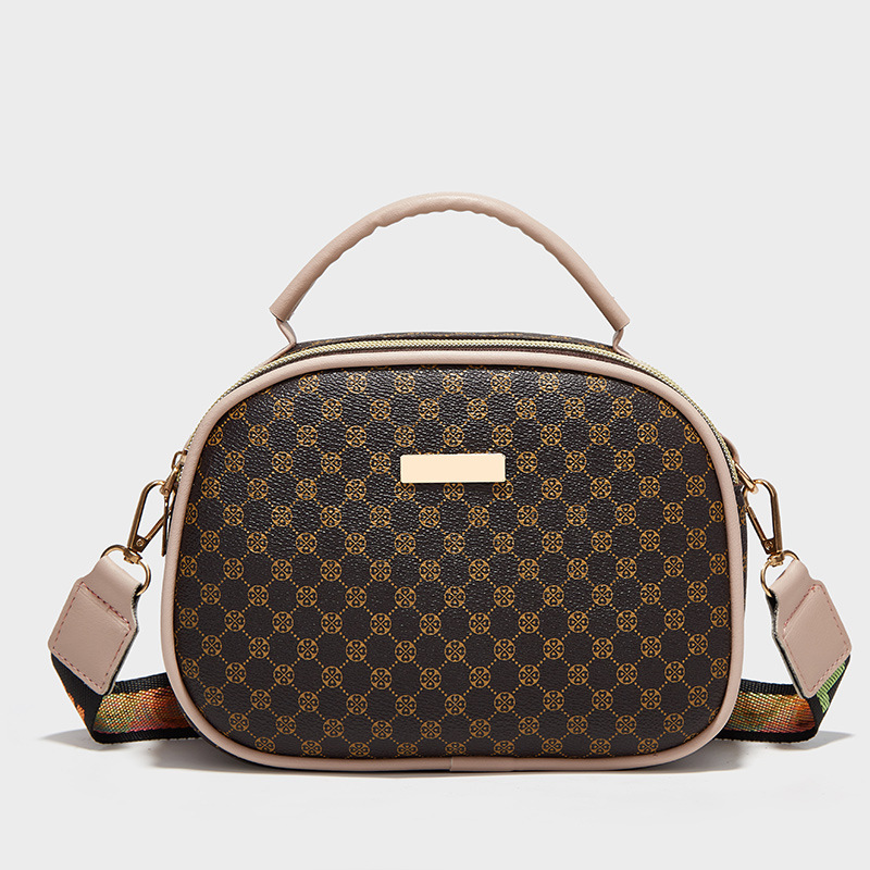 Women's 2022 New Circle Pattern Iron Plate Decoration Crossbody Handheld Ribbon Camera Square Bag_voghion.com