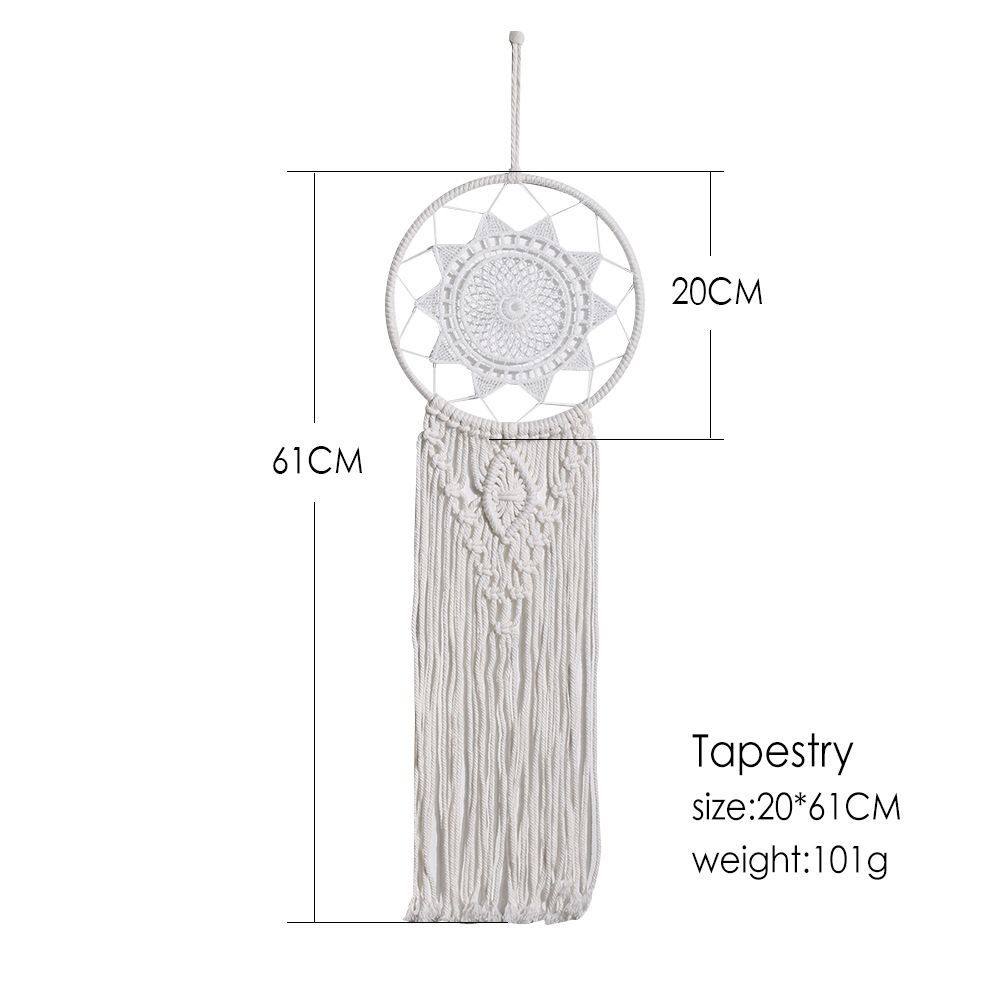 Decorazione arazzo acchiappasogni in corda di cotone intrecciata a mano bohémien Decorazione regalo creativo per la casa in stile nordico_voghion.com