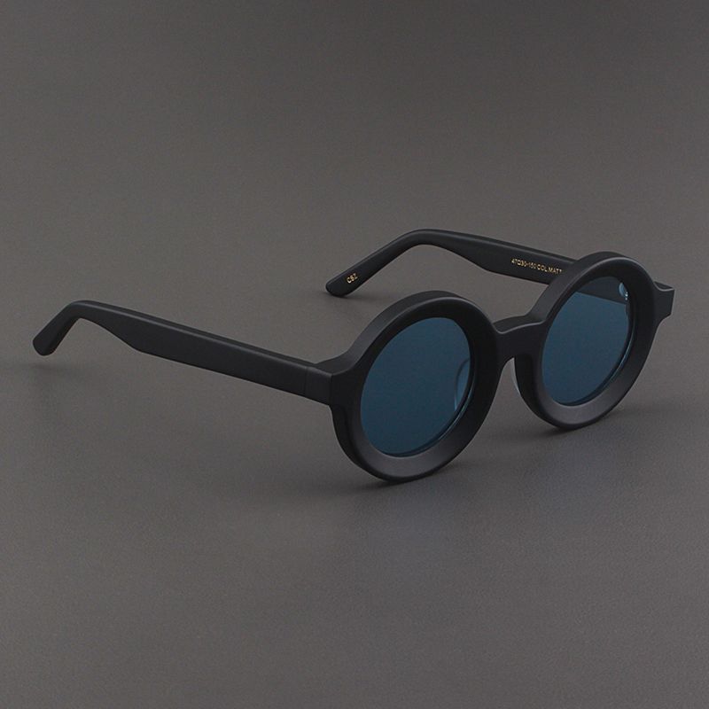 LazyZoom Moscot Lemtosh Men Retro Round Frosted Matte Black Thick Frame Glasses Fashion Yellow Sunglasses Women_voghion.com