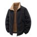 Herren-Fleecejacke mit Stehkragen – Verdickter Polarfleece-Reißverschlussmantel, übergroßes Freizeit-Sweatshirt mit weichem Sherpa-Futter für Herbst und Winter_voghion.com