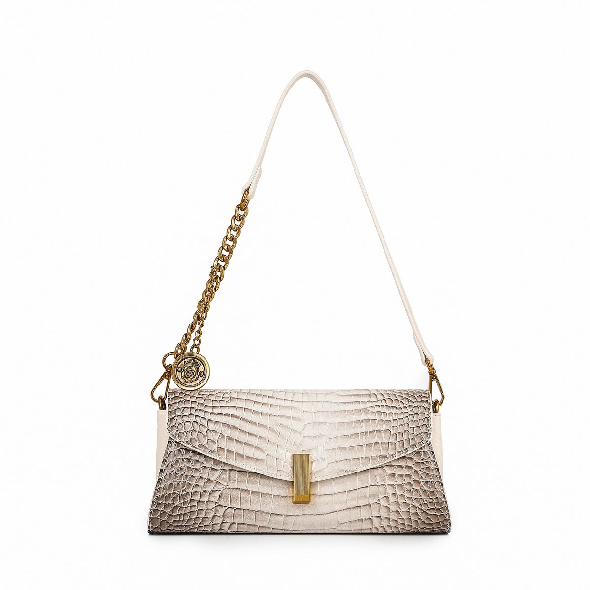 Naiste kotid Krokodillimustriga kaenlaaluste kott Uus kvaliteetse tekstuuriga nišikujundusega moodne õlakott_voghion.com