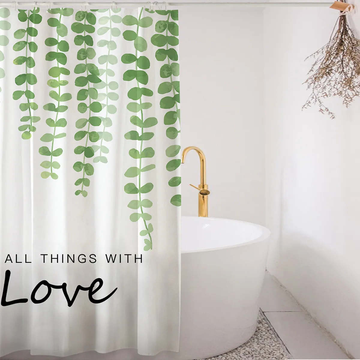 Mājas dārzs Ūdensnecaurlaidīgs un necaurlaidīgs drukāts dušas aizkaru poliestera perforators bezmaksas dušas aizkaru vieta_voghion.com