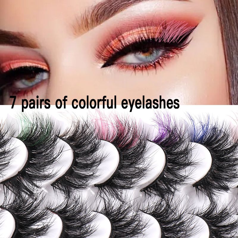 Lash extension set mink color false eyelashes simulation thick eyelashes multi-layer three-dimensional curling eyelashes_voghion.com