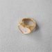 Niche Luxury Design Heavy Brass Gold-Plated Carved White Mother-of-Pearl Heart Sparkling Diamond Ring For Women_voghion.com