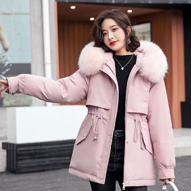 Langer Puffermantel für Damen mit Kunstpelzkapuze – warme Steppjacke für den Winter, übergroße, lockere Passform, modische Oberbekleidung für kaltes Wetter​_voghion.com