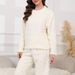 Neu Korallen Fleece Warme Pyjamas frauen Neue Jacquard Herbst Und Winter Lose Fleece Loungewear Set_voghion.com