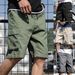 Weizhifu Herren-Cargo-Shorts in einfarbiger, knielanger Hose mit weitem Bein und mehreren Taschen, Streetwear für das Training_voghion.com