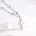 S Pure Silver Round Bead Cross For Women, Ins Fashionable And Versatile Long Anklet Jewelry_voghion.com