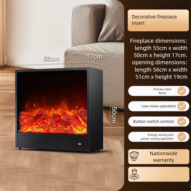 Camino elettrico elettronico a LED con fiamma simulata in stile europeo, riscaldatore decorativo incorporato per uso domestico_voghion.com