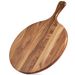 Acacia Wood Cutting Board with Handle Wooden Chopping Board Round Paddle Cutting Board for Meat Bread Serving Charcuterie_voghion.com