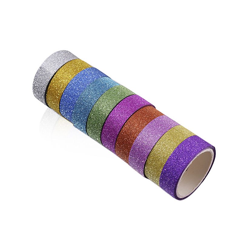 Autocollants décoratifs en ruban pailleté en gros 1,5 cm * 3M 10 rouleaux d'un tube de ruban pailleté_voghion.com