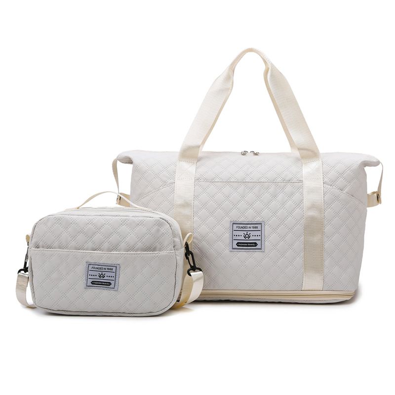 Trendig resväska för korta resor Expanderbar bärbar bagageförvaringsväska Torr och våt Separation Sport Fitness Bag_voghion.com