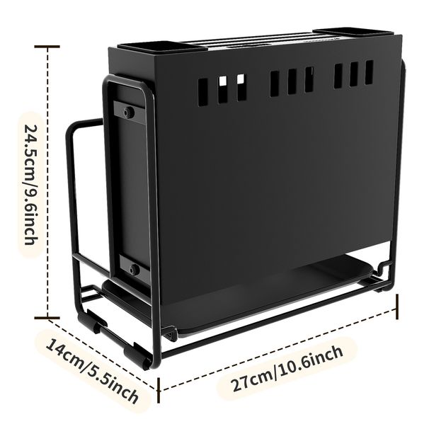 Köksknivhållare Ej stansad väggmonterad knivhållare Förvaringsställ Hushållsavtappning Kökskniv Ätpinnar Förvaringsställ_voghion.com
