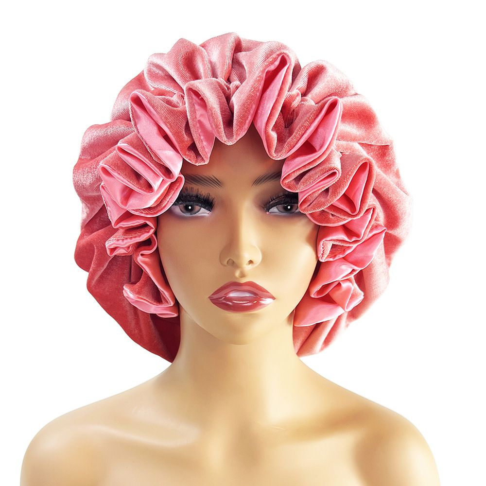 Cappello da notte in flanella a doppio strato, caldo velluto, orecchie in legno, doppio strato, cappello da principessa, nuovo cappello invernale per la cura dei capelli_voghion.com