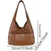 Women Hobo Simple PU Leather Solid Shoulder Bag 2023 Fashion Large Capacity Handbag For School WorkC241106_voghion.com