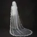 Hair Jewelry Long Bridal Veils With Comb 1 Tier Veil Scalloped Edge Lace Trim Cathedral Length Wedding Accessories For_voghion.com