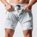 Nya Muscle Running Snabbtorkande shorts för mäns sport, fritid, lösa fickor med dragkedja utomhus, dubbla lager fitnessbyxor_voghion.com