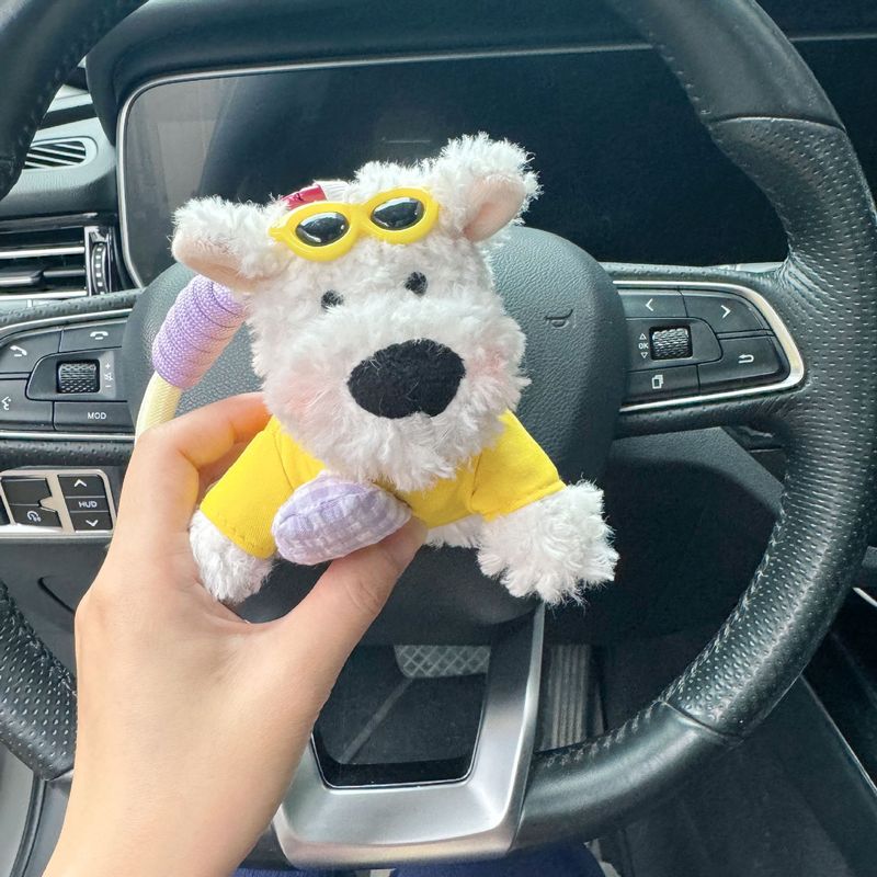 Breloc înghețată drăguț West Highland ochelari de soare păpușă fată geantă pandantiv breloc auto pandantiv mașină_voghion.com