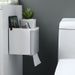 Bathroom Wall-Mounted Waterproof No-Drill Tissue Box Toilet Paper Roll Holder Storage Rack_voghion.com