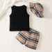 Mother & Kids baby three-piece suit Korean version sleeveless vest plaid shorts boy baby 2024 spring fashion suit_voghion.com