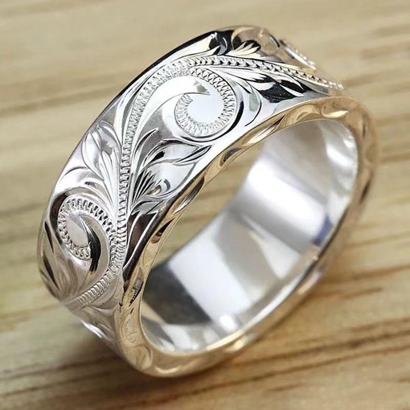 Nuevo anillo de mujer con vid en relieve simple, joyería con personalidad_voghion.com