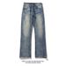 Men's Retro Flared Jeans | Lightning Wash Distressed Denim Pants | Relaxed Straight-to-Bootcut Fit For Streetwear & Casual Style_voghion.com