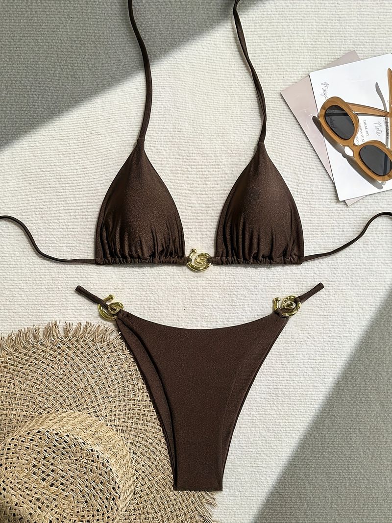 Costume da bagno sexy avanzato con spacco, bikini e anello in metallo, da donna_voghion.com